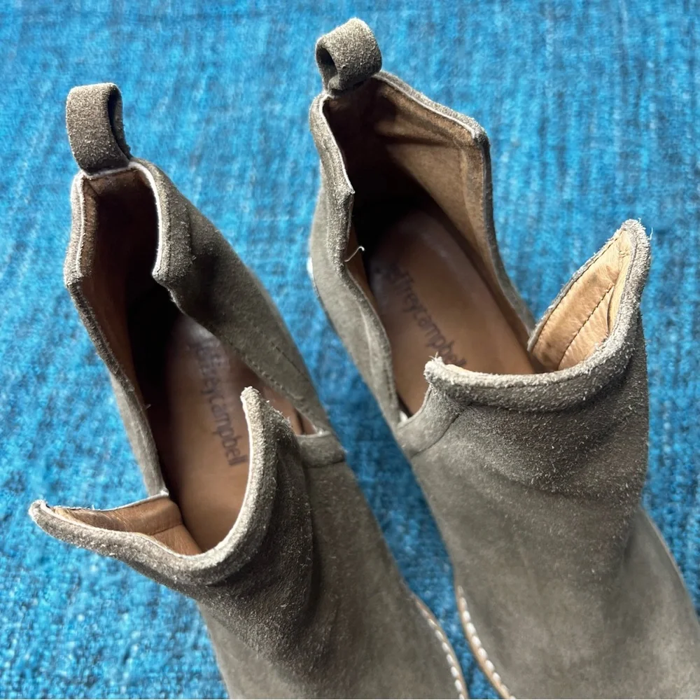 Jeffrey Campbell Cromwell Taupe Suede Western Ankle Boots Women's Size 7 Booties
